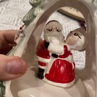 Ceramic Christmas Tree Music Box w/ Santa & Mrs. Claus, "We Wish You a Merry Chr — photo 4