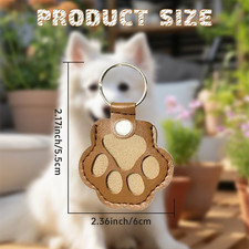 3 Pcs Pet Paw Shaped Leather Keychain, Pet Hair Keychain, Pet Memorial Gift K...