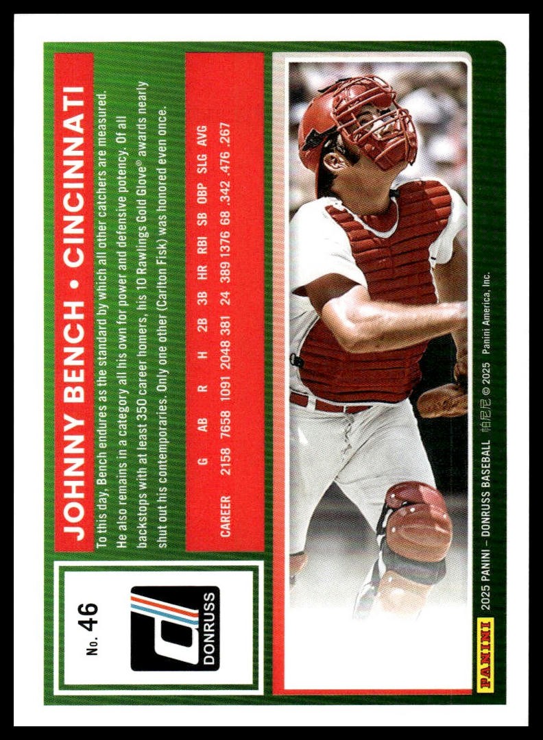 2025 Donruss Baseball Johnny Bench #46 | eBay