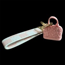 NEW Fashion wristlet/ keychain; Pink/ White