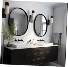 2- Pack Bathroom Mirrors for Over Sink, 24 Inch 24"L x 24"W Black Frame-2pcs