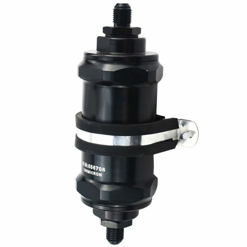 Filtro de combustible en línea de aluminio para automóvil E85 etanol con entrada de 100 micras -6 AN / salida Foto 3 de 4