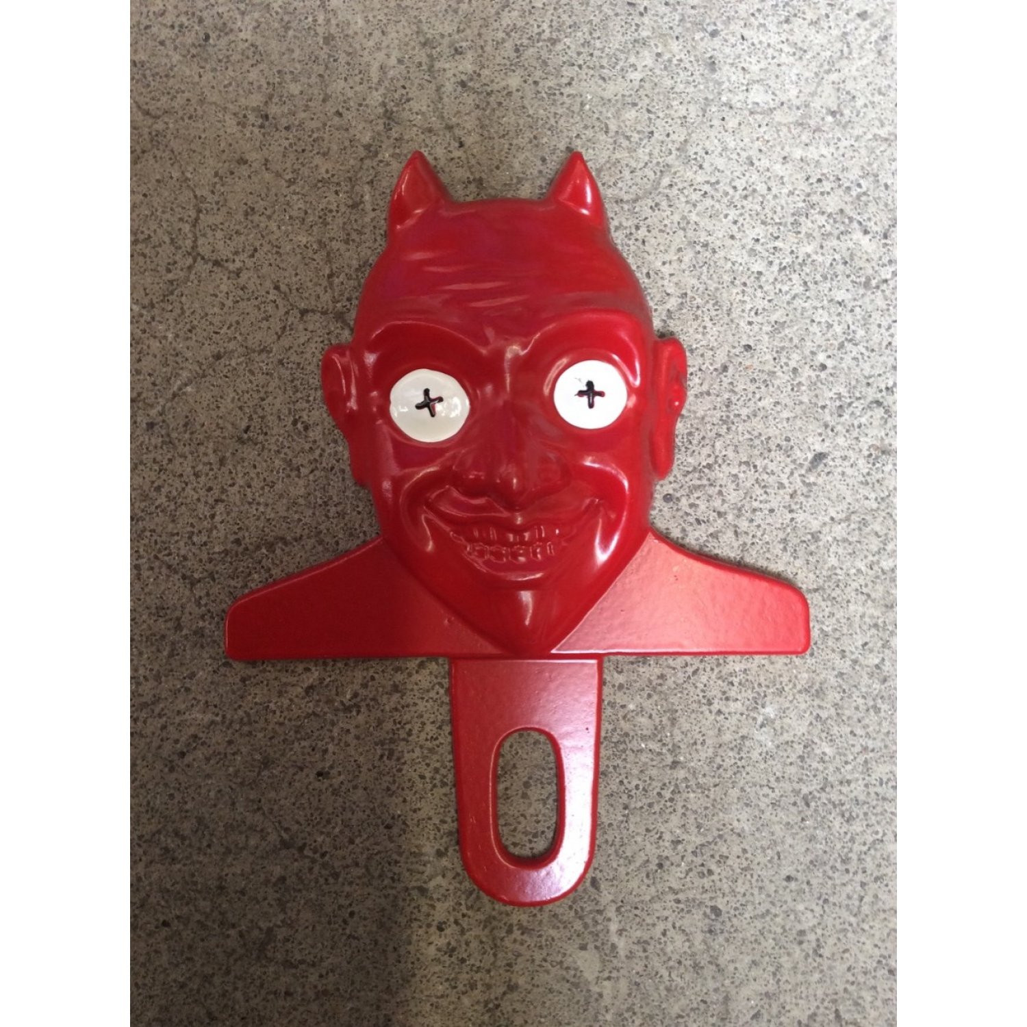 El Diablo Red Devil Satan License Plate Topper Demon motorcycle car rat Hot rod 