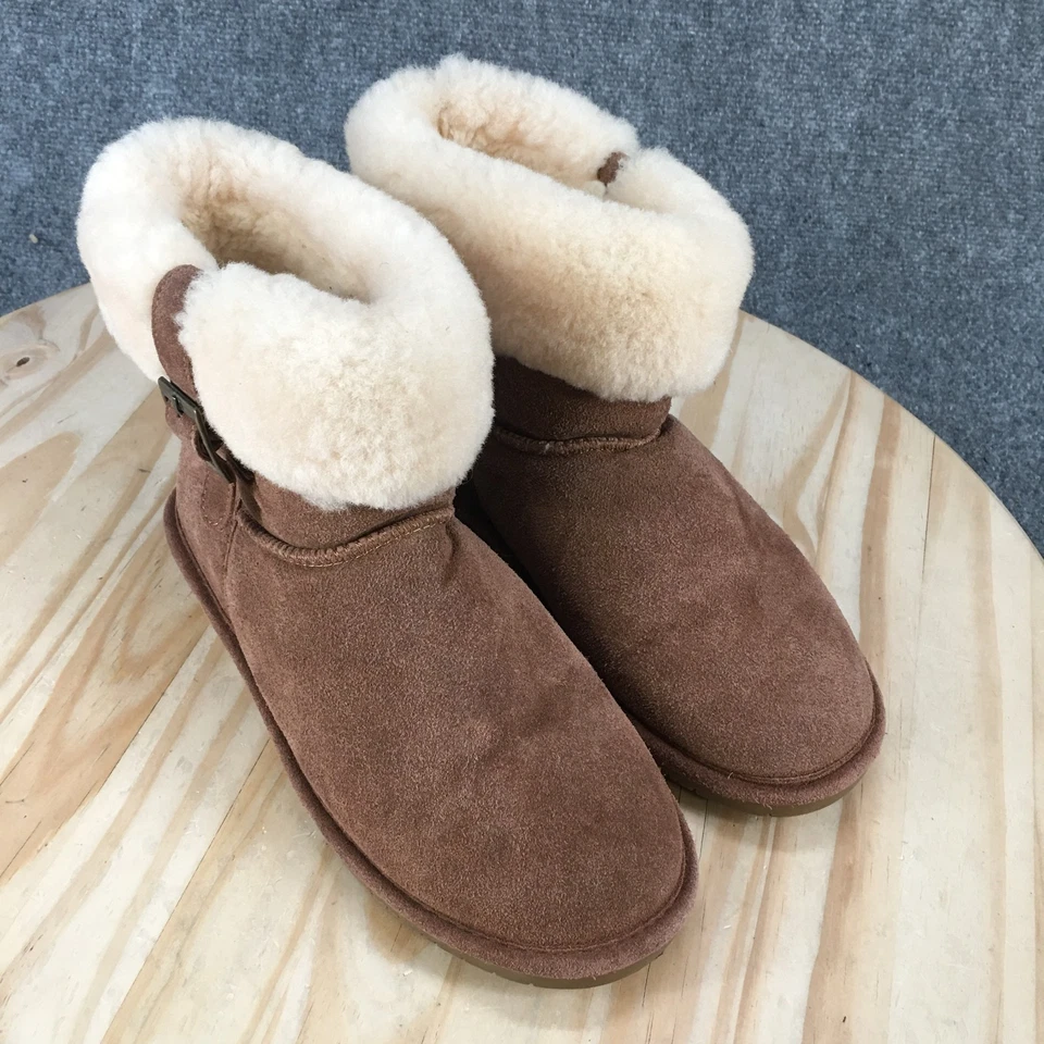 Bearpaw Boots Womens 10 Abby Shearling Brown Casual Fur Lined Comfort Ankle Top - Image 3 of 4