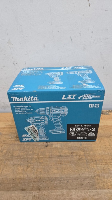 Makita XT281S, 18V LXT Driver Drill XFD13Z & 1/4" Impact Driver Combo Kit XDT13