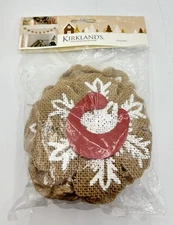 Kirklands Home Decor Store 60 In Burlap Snowflake Christmas Fireplace Banner NOS