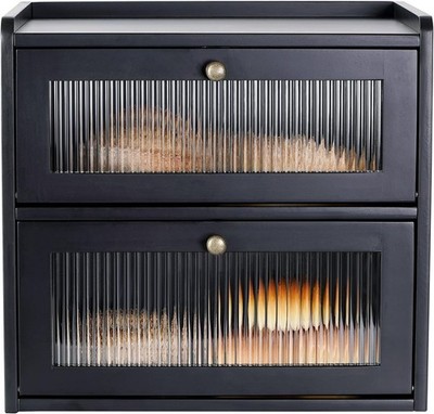 Bread Box for Kitchen Counter Wooden Bread Stora Container Bin