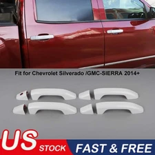 4xOxford White Door Handle Bezel Cover Caps For 14-23 Chevy Silverado/Gmc Sierra