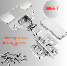 Inset Hinges 35mm Soft Close for Kitchen Cupboard, Cabinet, Wardrobe 105mm