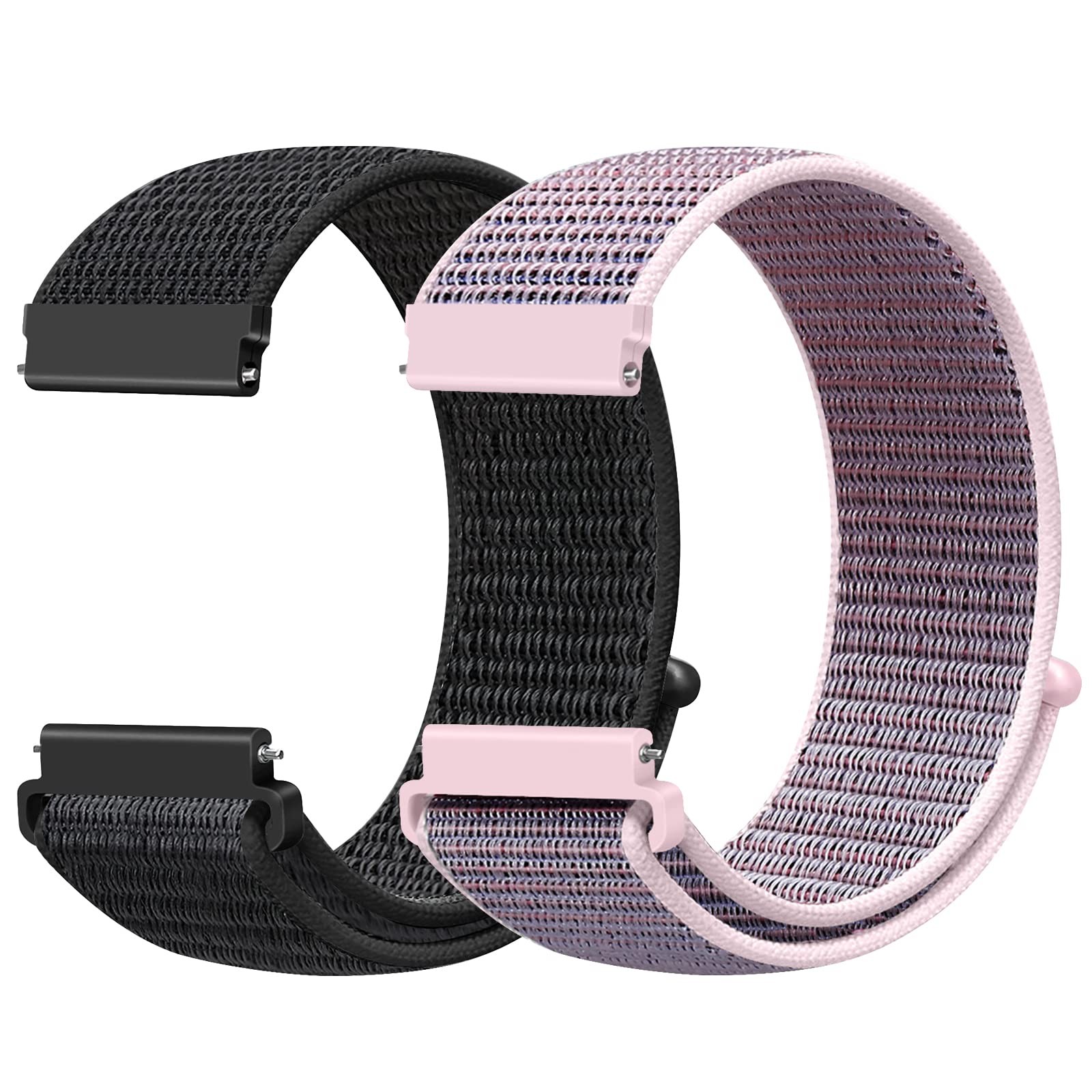 Bracelet nylon 18 mm anti irritation avec boucle rapide et souple