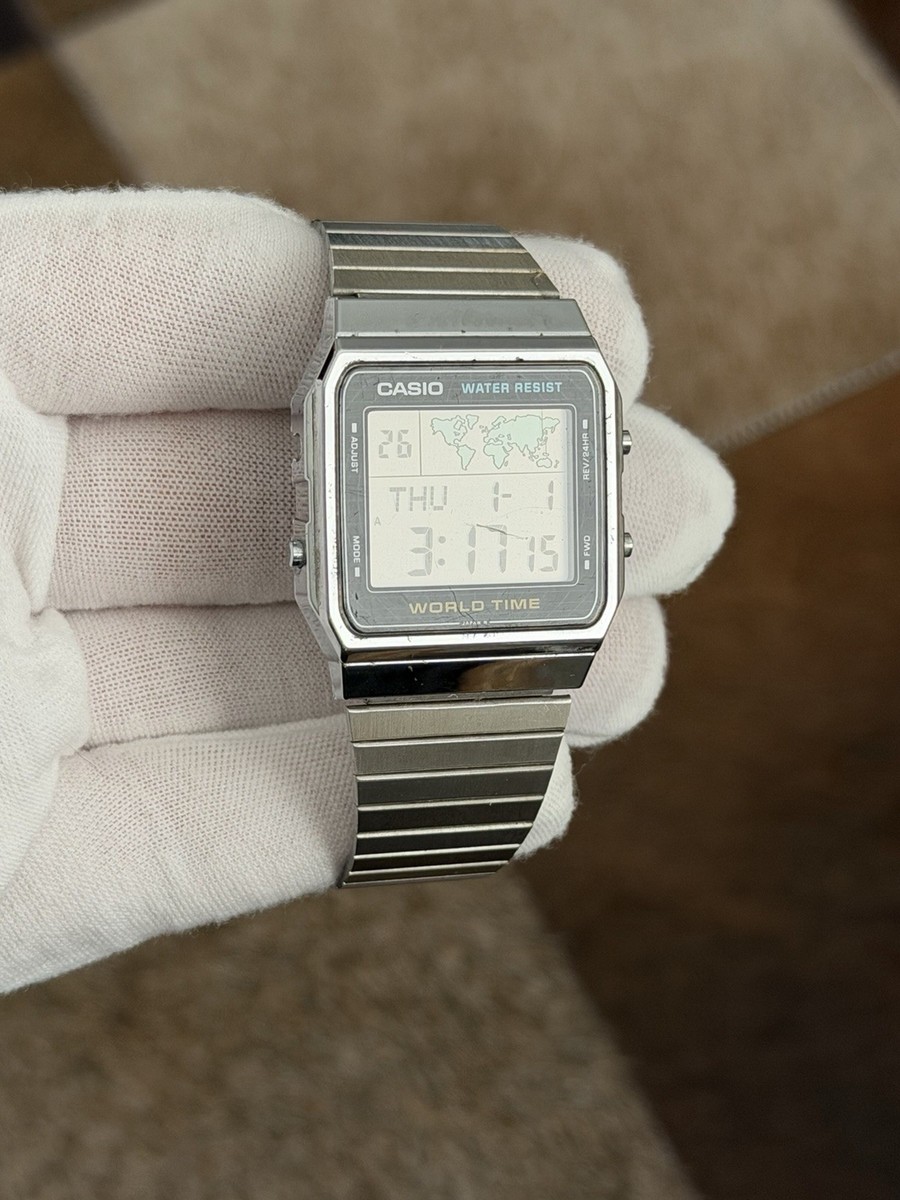 Rare Vintage Casio World Time A300U Men's Digital Watch Module 643