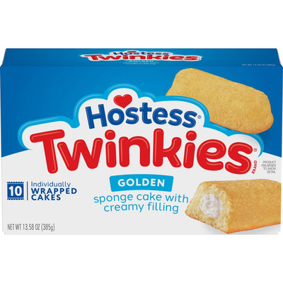 Hostess Twinkies Snack Cakes, Golden Sponge Cake with Crème Filling, 13.58 oz