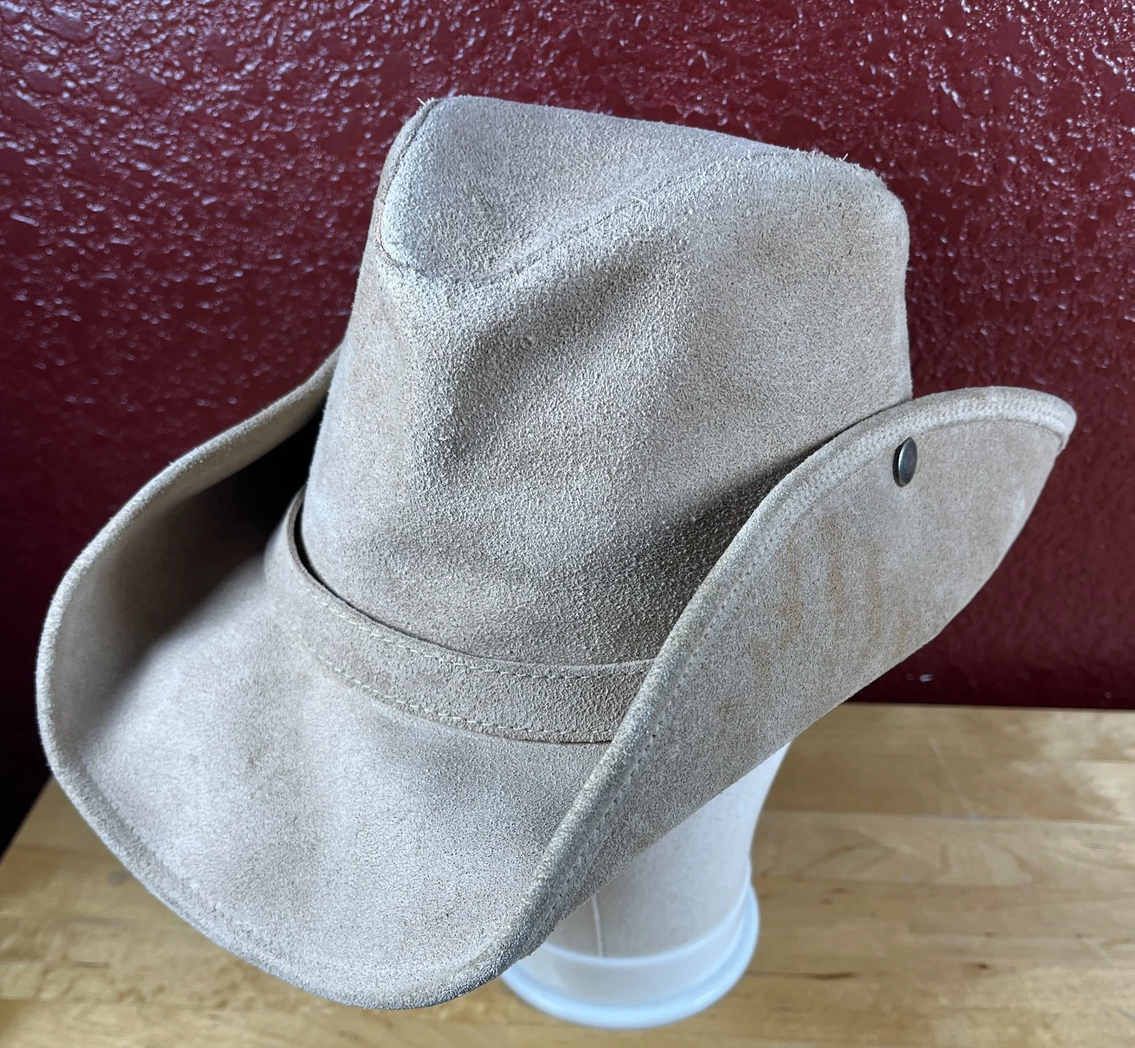 Minnetonka Genuine Leather Hat Adult X-Large Suede Aussie Outback Snap Flap