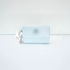 Kipling PIXI Snap Medium Trifold Wallet AC7782 Polyamide Glacier Blue Twill NWT