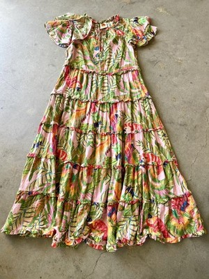 FARM RIO Colorful Toucans maxi Dress Birds Vacation beads size M | eBay