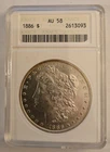 1886-P Morgan Silver Dollar ANACS Old Holder AU-58