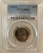 PCGS MS62 1996-D Washington Quarter