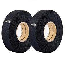 Automotive Wiring Harness Cloth Tape 2 Rolls, High Temp Black 19mm×25m