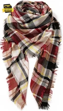 Women'S Fall Winter Scarf Scarves for Women Gifts Plaid Blanket Scarf Soft Chunk