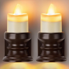 Flickering Flameless Candle Night Light Plug In, Dimmable LED Nightlight with Du