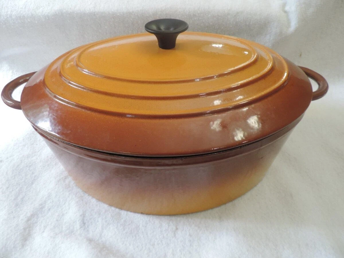 VINTAGE 8 QT DUTCH OVEN FRANCE~LE CREUSET~BROWN ORANGE OMBRE
Opens in a new window or tab