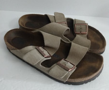 Birkenstock Arizona Size 39 Suede Leather Sandals Taupe Soft Footbed Comfort