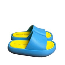 Women s J/SLIDES NYC SQUISH SAND EVA Turquoise/Yellow pool slide Size 6