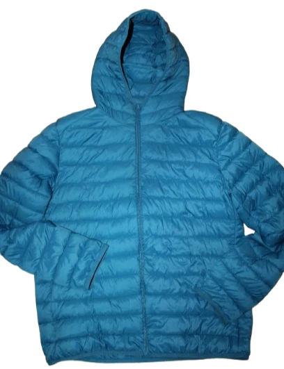 DUNNES Stores Men's Superlight Thermal Jacket Puffer Teal Blue XXL 2XL Hooded