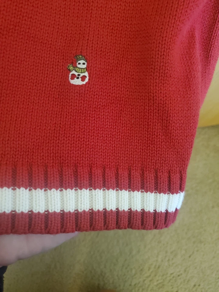 Greendog Toddler 4t Embroidered Snowman Sweater 100% Cotton Red - Image 3 of 4