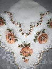 Vintage Yellow Roses Hankie VGC   