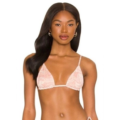L*Space Brittany Triangle Bikini Top in All Swirled Up Pink/Mauve Medium NWT