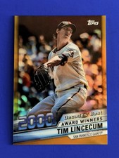 2020 Topps Chrome Tim Lincecum Decade’s Best Gold Refractor Card #DBC-88; #d /50