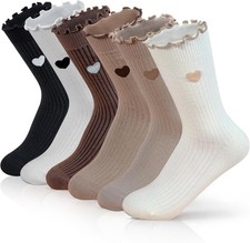 Valentines Day Gifts for Her Ruffle Socks Woman, Frilly Cute Cozy Cotton Dress