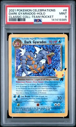 2021 POKEMON CELEBRATIONS CLASSIC COLL #8 DARK GYARADOS-HOLO PSA 9