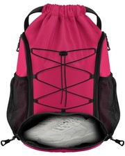 Soccer Backpack with Ball and Shoe Compartment Volleyball Drawstring Bag