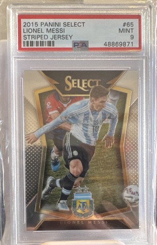 Lionel Messi Panini Select 2015-16 Striped Jersey #65, Argentina PSA 9