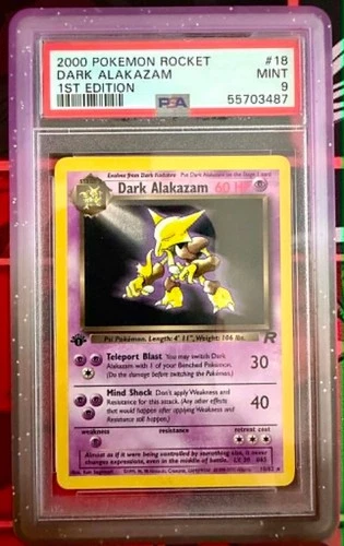 Dark Alakazam 18 PSA 9 Pokemon 1st Edition Rocket