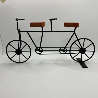 Bicycle Built For Two Wrought Iron & Wood Sculpture Decoration Dennis East Intl