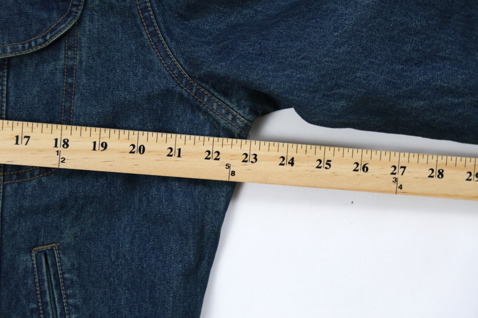 Vintage ESPRIT Insulated Dark Denim Faux Fur Jacket Coat Women's Small