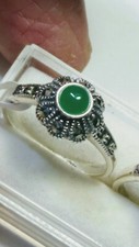LOVELY SEA GREEN CHALCEDONY IN STERLING SILVER 925 RINGS SIZES 7.25 AND 7.5-7.75