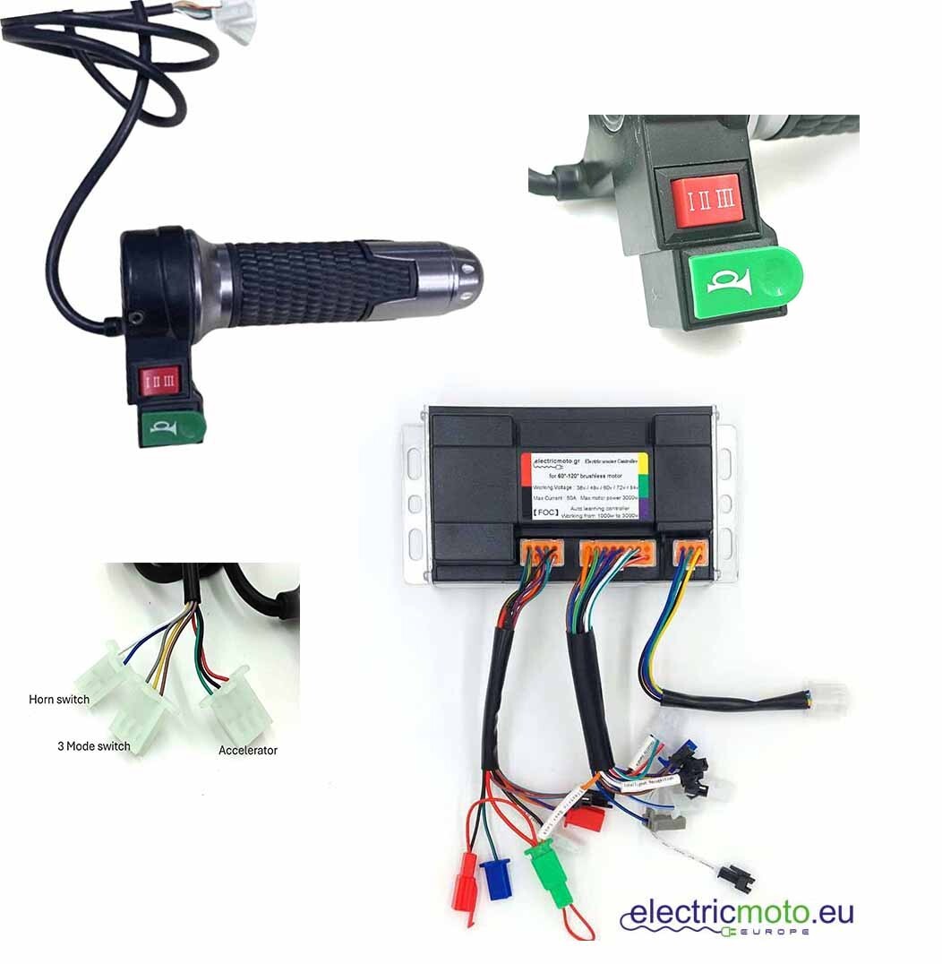 Citycoco upgrade kit controller, throttle e-scooter 3000w 60v, 72v