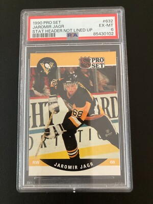 1990-91 Pro Set Rookie RC 632 Jaromir Jagr PSA gegradet 6 EX - MT