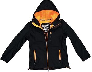 New Superdry Mens Windcheater Hooded Quilted lined Jacket coat  Black Grey