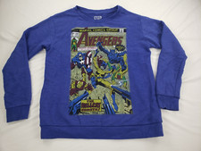 Men's Marvel Heroes Large Long Sleeve Avengers Sweatshirt Blue Disney Captain