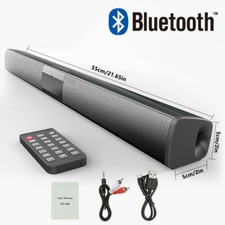 Surround Sound Bar 4 Speaker System Wireless BT Subwoofer TV Home Theater Remote