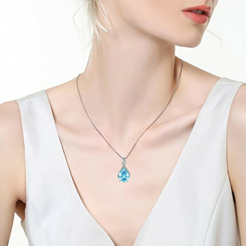 【Hei】[silver925] pear cubic necklace ネックレス☆送関税込 Fashion Jewelry 925 Silver Necklace Pendant Pear Cut Cubic