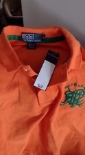 NWT Vintage Polo Ralph Lauren Crest Logo Orange Casual Polo Shirt - Men's M