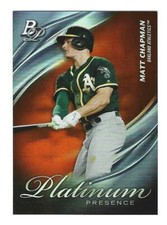 MATT CHAPMAN 2019 Bowman Platinum Presence ORANGE parallel #/25 A's SF GIANTS #4