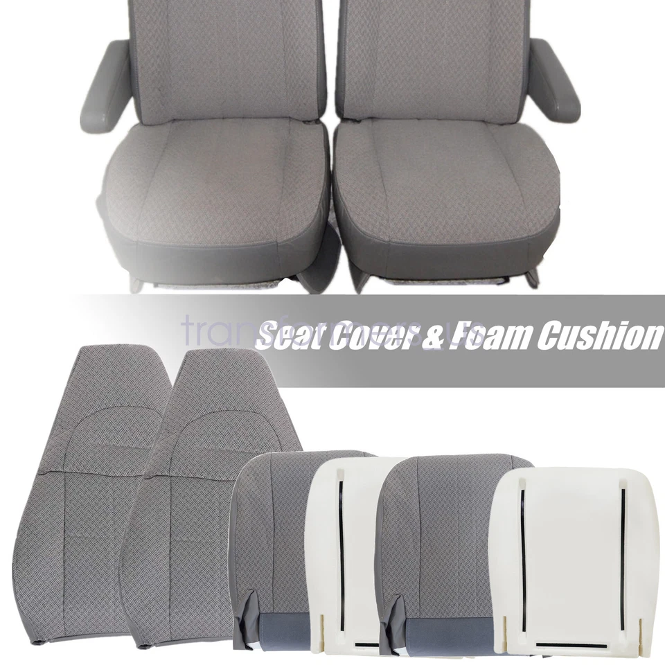 For 2003-2012 Chevy Express & GMC Savana 1500 2500 3500 Front Cloth Seat Cover - Image 3 of 4
