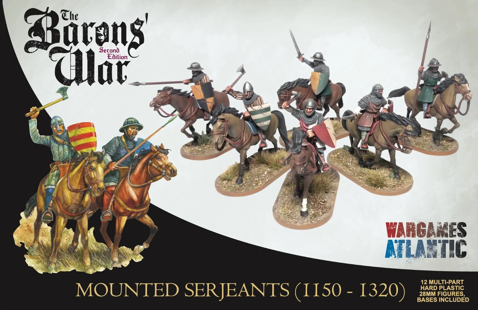 Wargames Atlantic The Barons' War 28mm Mounted Serjeants (1150-1320) - WAAAC005